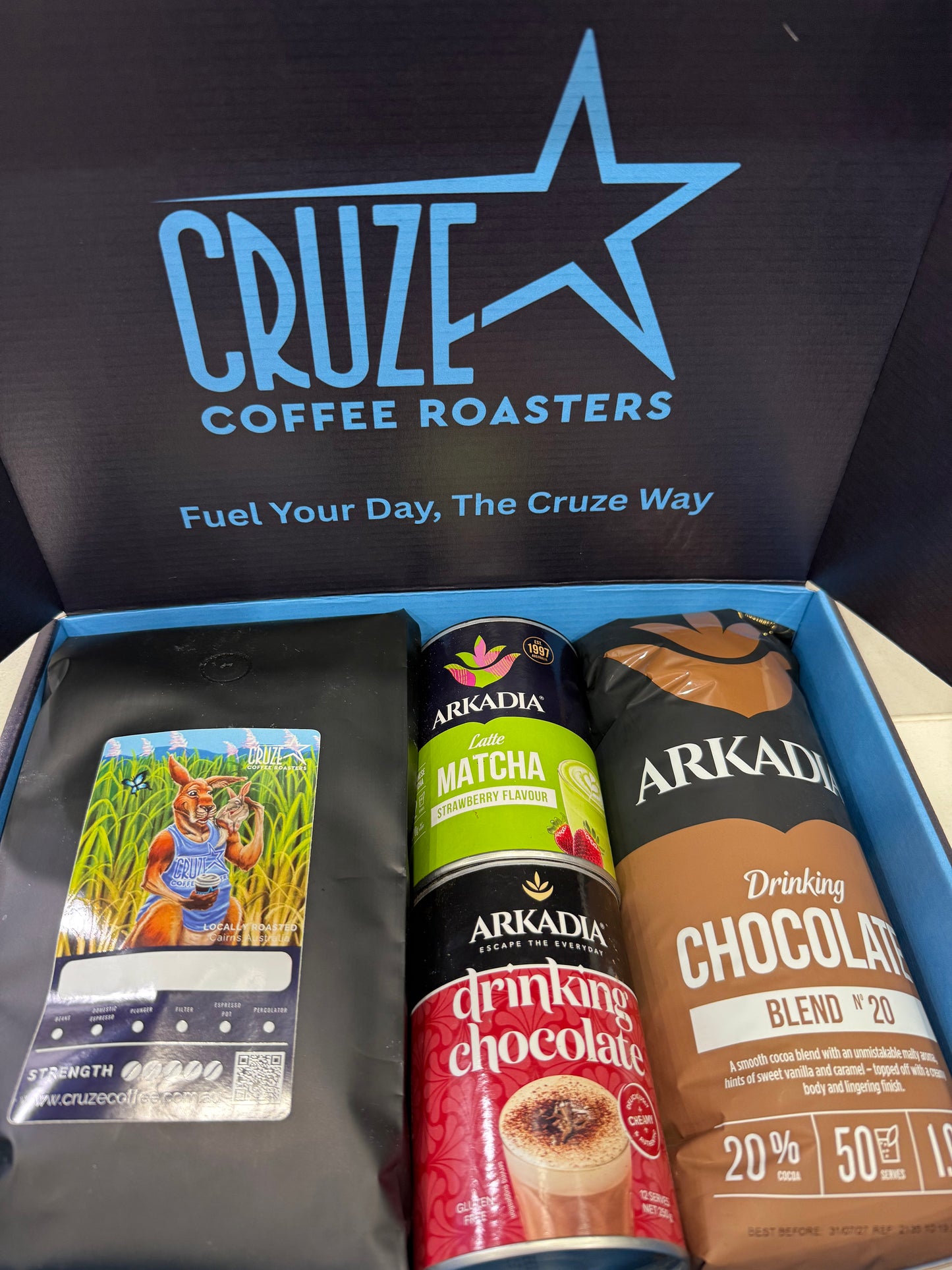 2x 500g Coffee & 2x Arkadia Tins Gift Pack