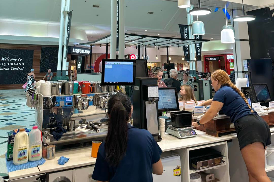 Coffee Shop with customers and staff.